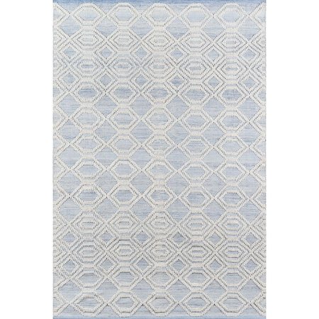 MOMENI 5 x 8 ft. Hermo-1 Hand Tufted Rectangle Area Rug Light Blue HERMOHRM-1LBL5080